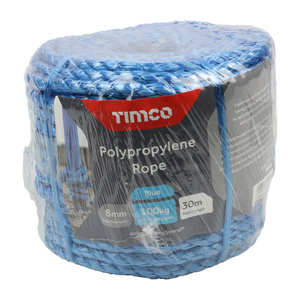 Timco Polypropylene Rope, Blue, Coil