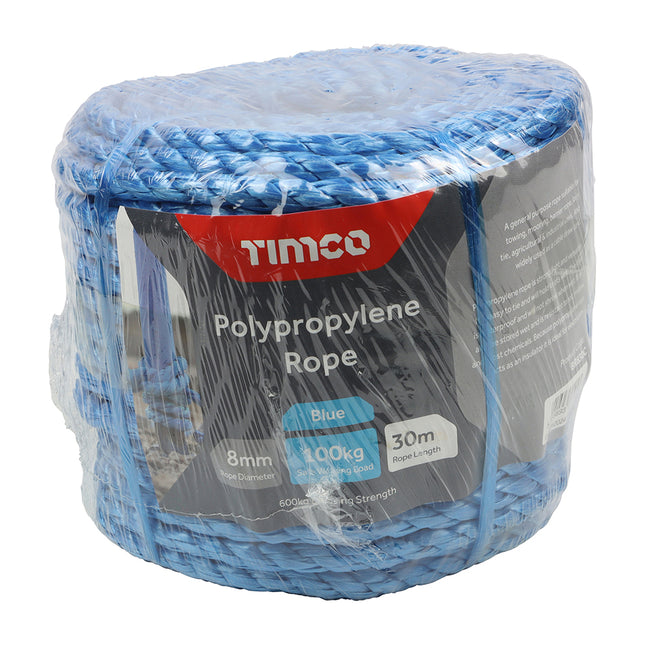 Timco Polypropylene Rope, Blue, Coil