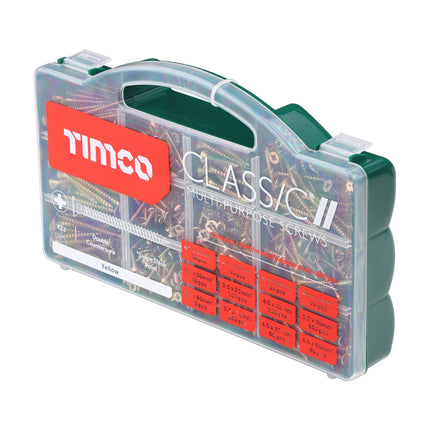 Classic Multi-Purpose Screws - Mixed Tray - PZ - Double Countersunk - Yellow