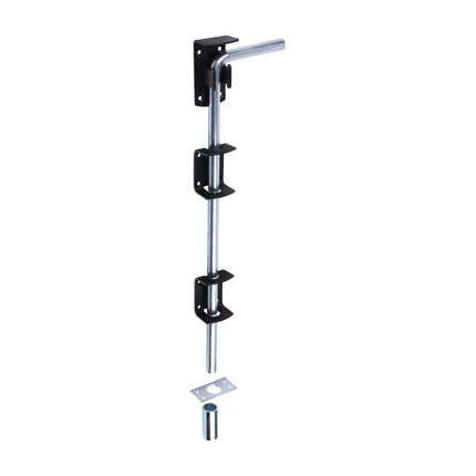 Timco Garage Drop Down Bolt, Black Steel