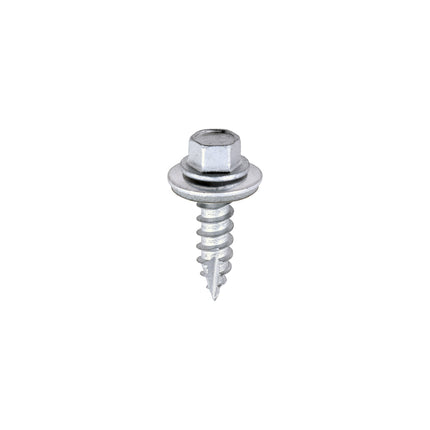 Metal Construction Thin Sheet Metal to Timber Screws - Hex - EPDM Washer - Slash Point - Exterior - Silver Organic