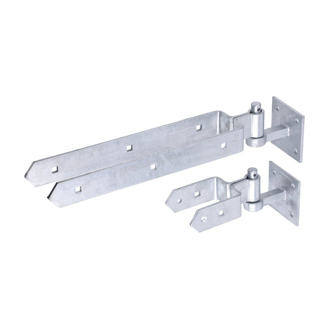 Timco Double Strap Hinge Set With Hook On Plate Galvanised Steel