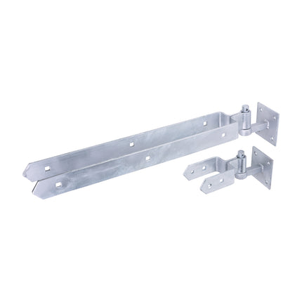 Timco Double Strap Hinge Set With Hook On Plate Galvanised Steel