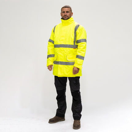 Timco Hi-Visibility Parka Jacket, Yellow
