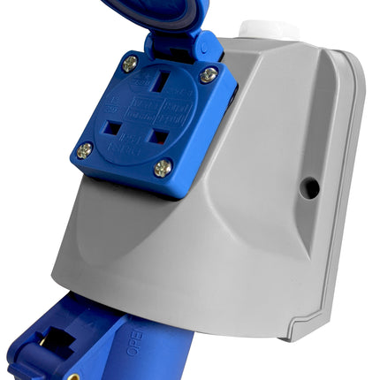 Deligo 16A 3 Pin Wall Socket 240V with BS Plug Socket IP44 - IP2WS