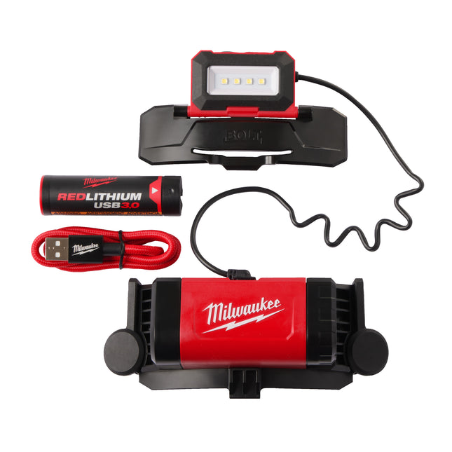 Milwaukee Usb Rechargeable Green Cross Line Laser (L4 CLL-301C), 1 x B3, cable and wall plug Charger, Kitbox