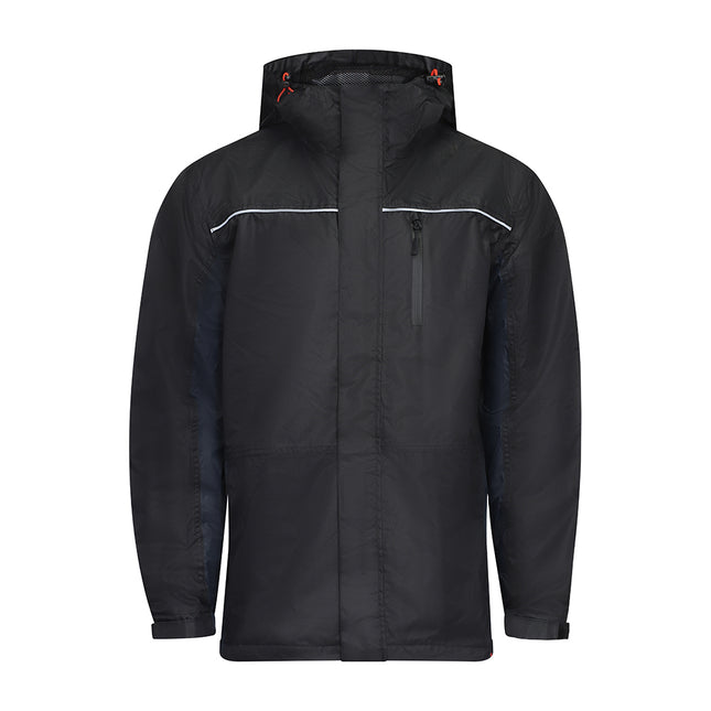 Timco Waterproof Lined Rain Jacket, Black Navy, Ash