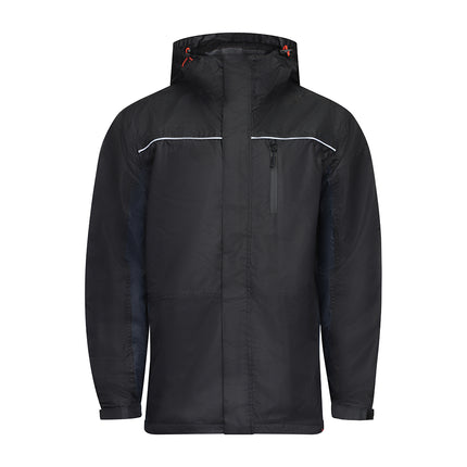 Timco Waterproof Lined Rain Jacket, Black Navy, Ash