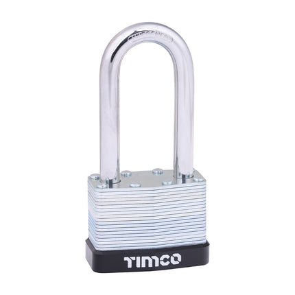 Timco Laminated Padlock Long Shackle Steel, Clear
