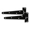 Pair of Light Tee Hinges - Black