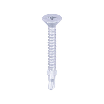 Metal Construction Timber to Light Section Screws - Countersunk - Wing-Tip - Self-Drilling - Exterior - Silver Organic