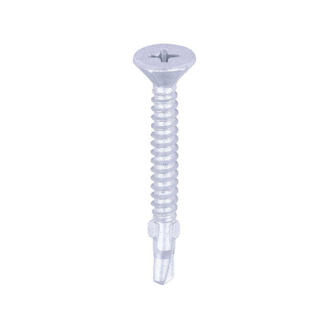 Metal Construction Timber to Light Section Screws - Countersunk - Wing-Tip - Self-Drilling - Exterior - Silver Organic