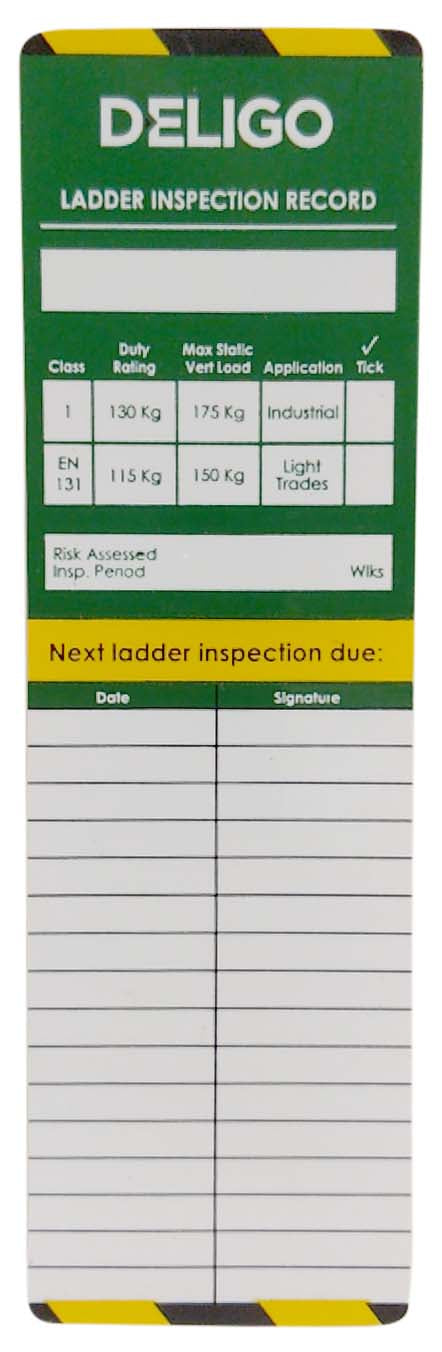 Deligo LWC Ladder Warning Tag Inserts