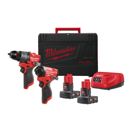 Milwaukee M12 Ratchet (FPTR-202X), 2 x B2, C12 C Charger, HD Box, 12V