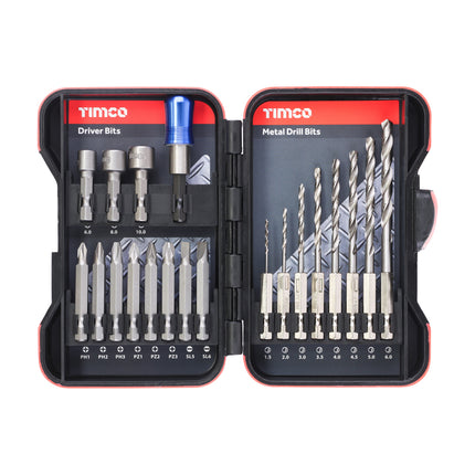 Driver Bit & Ground Jobber Drill Bit Set