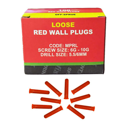 Deligo 30mm Red Wall Plugs Loose - MPRL