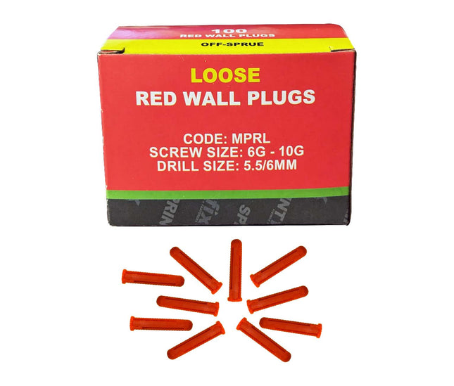Deligo 30mm Red Wall Plugs Loose - MPRL