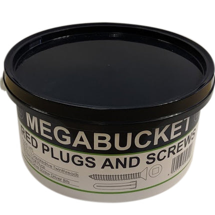 Deligo Square Drive Red Wall Plugs & Screws Mega Bucket Fixing KIt - MTS