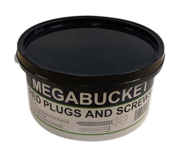 Deligo Square Drive Red Wall Plugs & Screws Mega Bucket Fixing KIt - MTS