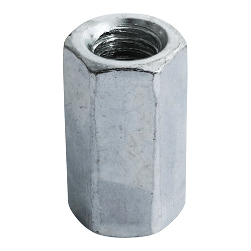Timco Hex Connector Nuts, Zinc Steel, Clear