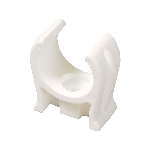 Timco Pipe Clips, Open, Single Plastic, White