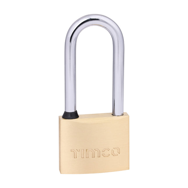 Timco Brass Padlock Long Shackle Clear
