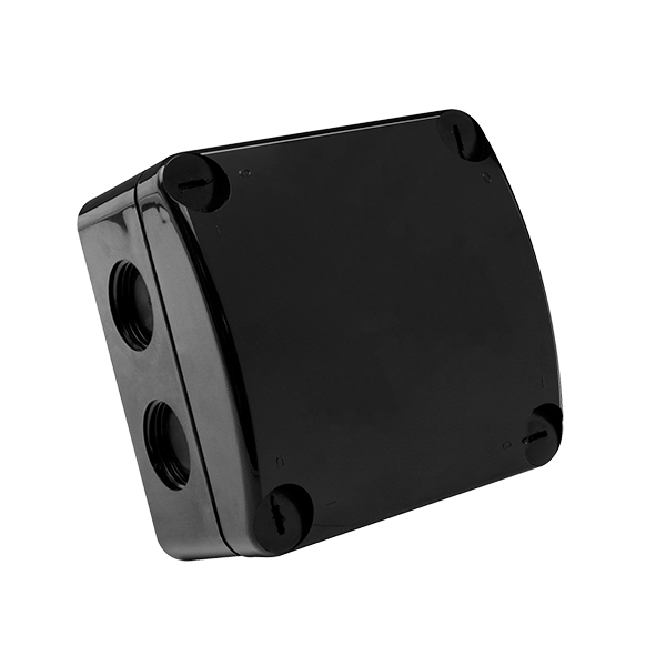 Unicrimp IP66 Weatherproof Enclosure with Lever Connectors, Black, 85x85x52mm - QOE8553BLKF