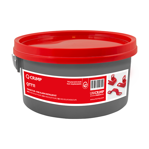 Unicrimp Trade Tub Red 7MM P Clips and Saddles- QTT11