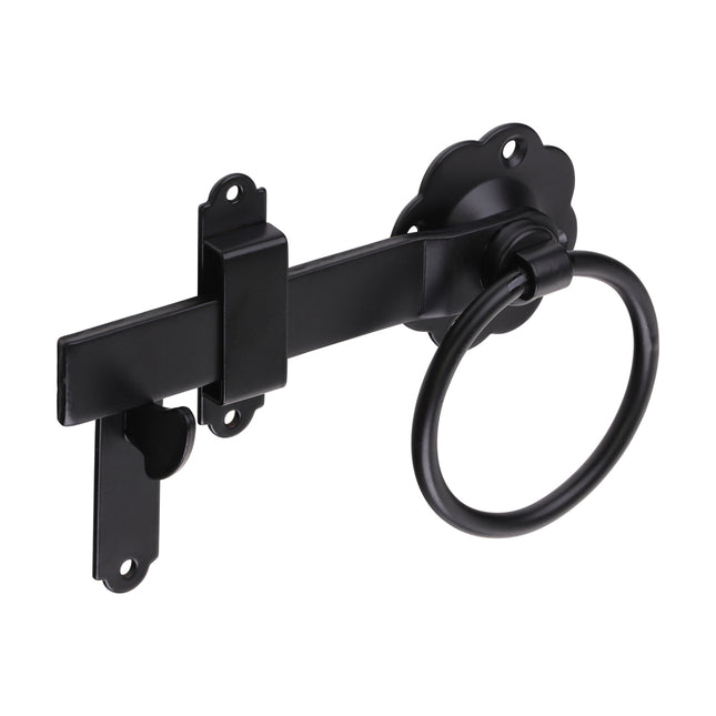 Timco Ring Gate Latch, Plain, Black Steel