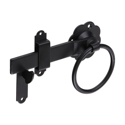 Timco Ring Gate Latch, Plain, Black Steel