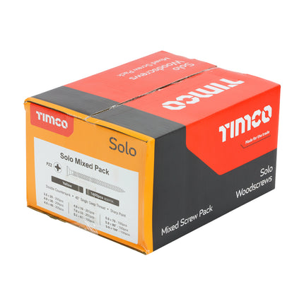 Solo Chipboard & Woodscrews - Mixed Pack - PZ - Double Countersunk - Yellow