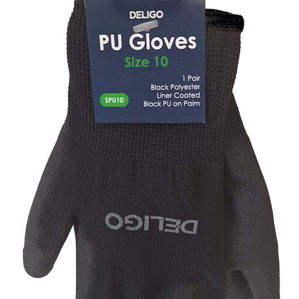 Deligo SPU10 Cut Resistant Black PU Gloves