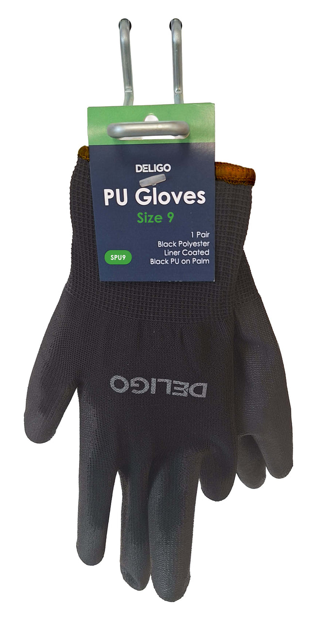 Deligo SPU9 Cut Resistant PU Gloves Size 9 Black