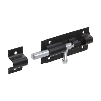 Timco Straight Tower Bolt, Black Steel