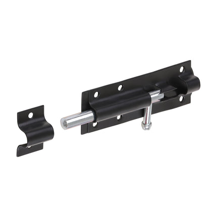 Timco Straight Tower Bolt, Black Steel