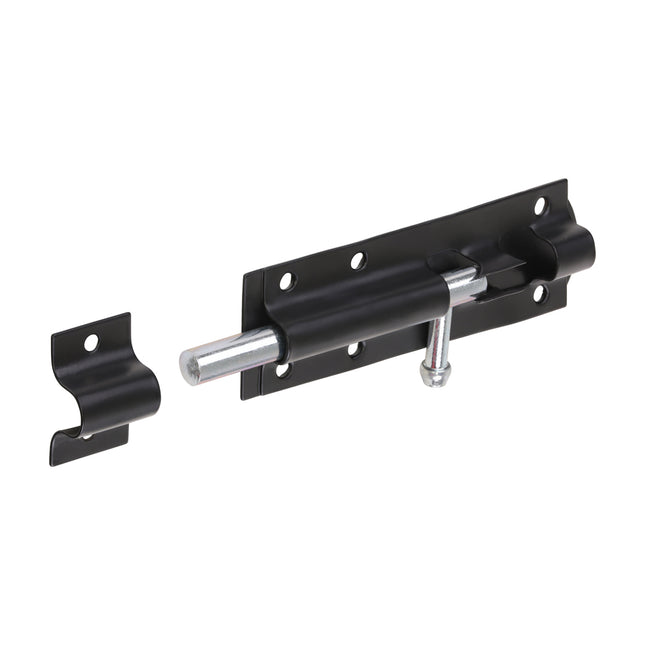 Timco Straight Tower Bolt, Black Steel