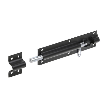 Timco Straight Tower Bolt, Black Steel