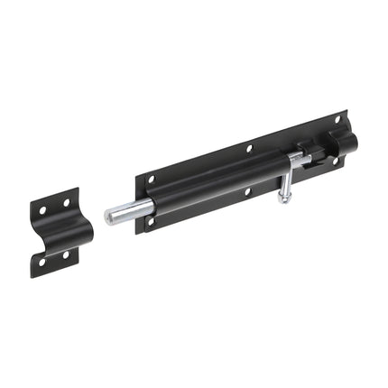 Timco Straight Tower Bolt, Black Steel