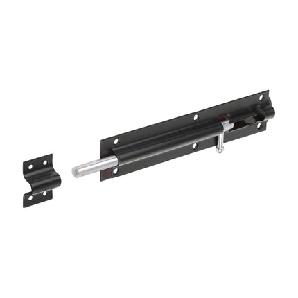 Timco Straight Tower Bolt, Black Steel