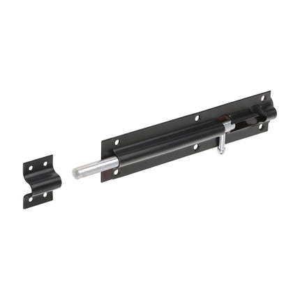 Timco Straight Tower Bolt, Black Steel