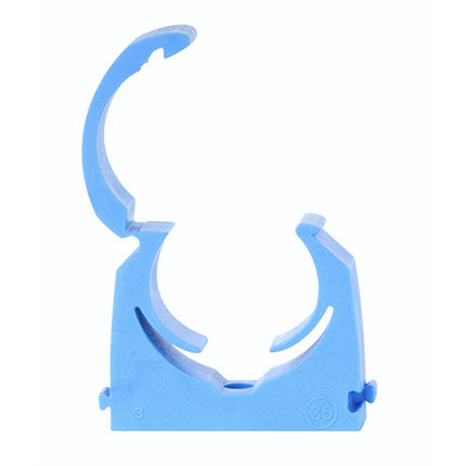 Timco Mdpe Pipe Clips, Hinged, Single Polypropylene, Blue