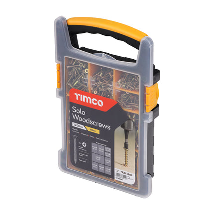 Solo Chipboard & Woodscrews - Mixed Tray - PZ - Double Countersunk - Yellow