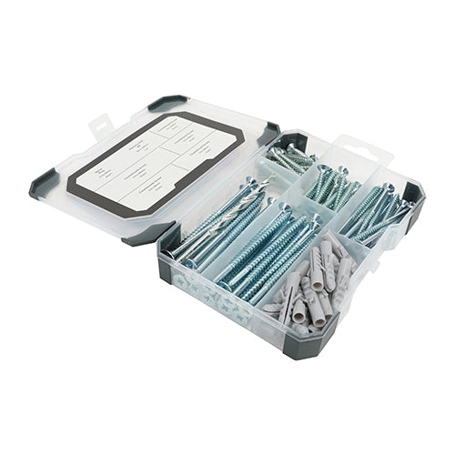 Timco Mixed Tray, Screws Plug & Drill Bit, Zinc Wood