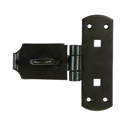 Timco Vertical Pattern Bolt On Hasp & Staple Steel, Black