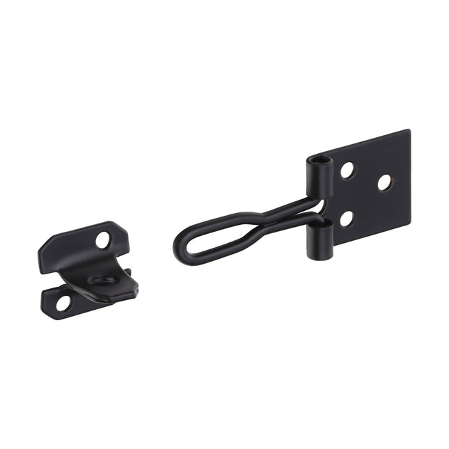 Wire Pattern Hasp & Staple - Black