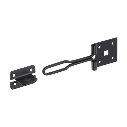 Timco Wire Pattern Hasp & Staple, Black Steel