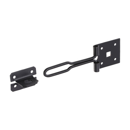 Timco Wire Pattern Hasp & Staple, Black Steel