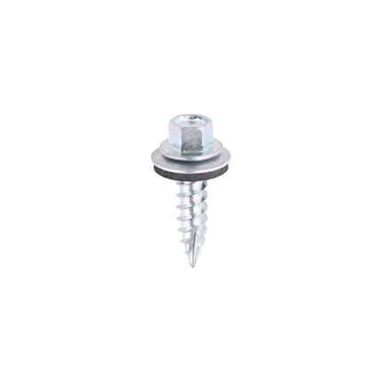 Metal Construction Thin Sheet Metal to Timber Screws - Hex - EPDM Washer - Slash Point - Zinc