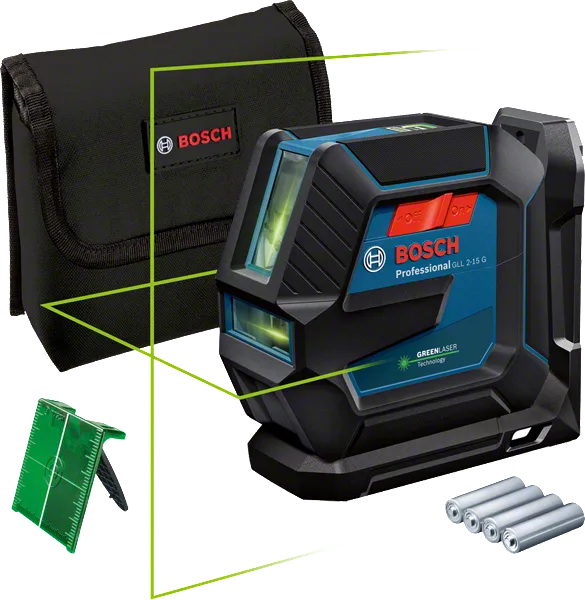 Bosch GLL2-15 15m Cross Line Laser + BM3 + Case